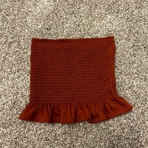 Brooklynn’s Garnet Tube Top with Ruffles